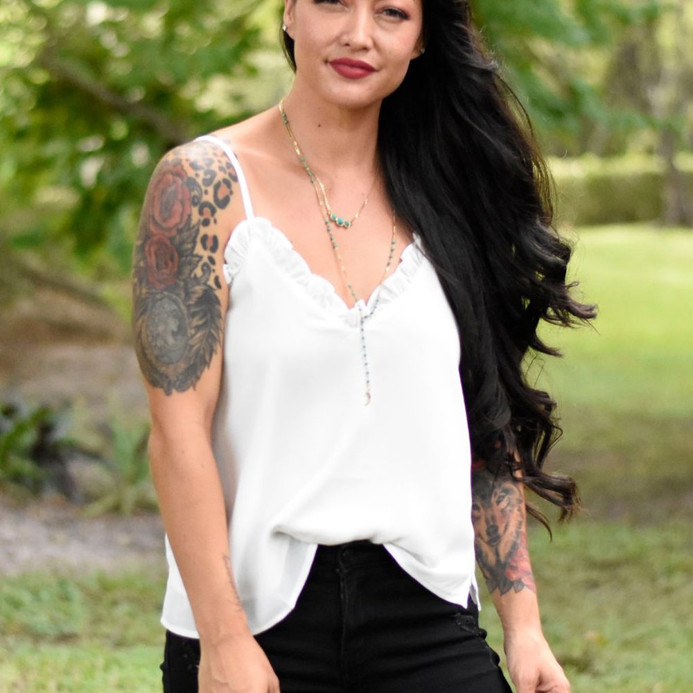 White Ruffled Camisole